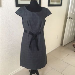 Black Grey belted dress